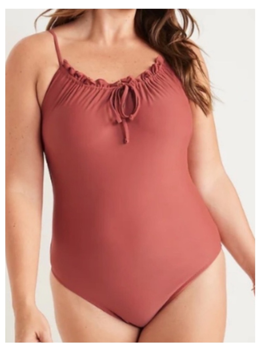 NWT OLD NAVY Plus Gathered Keyhole One-Piece Swimsuit in Pink XXL